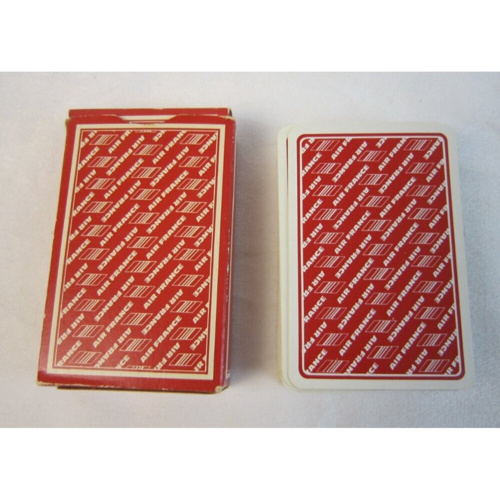 Air France Vintage Red Deck Playing Cards 1985 - Used - Made in France Heron
